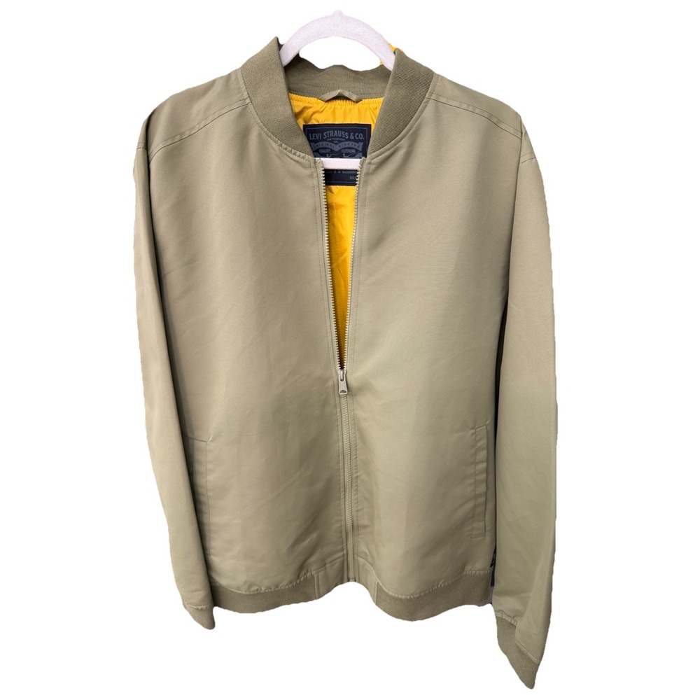Levis Men's Bayview Bomber Jacket Olive Green Size L Flight Military Full Zip